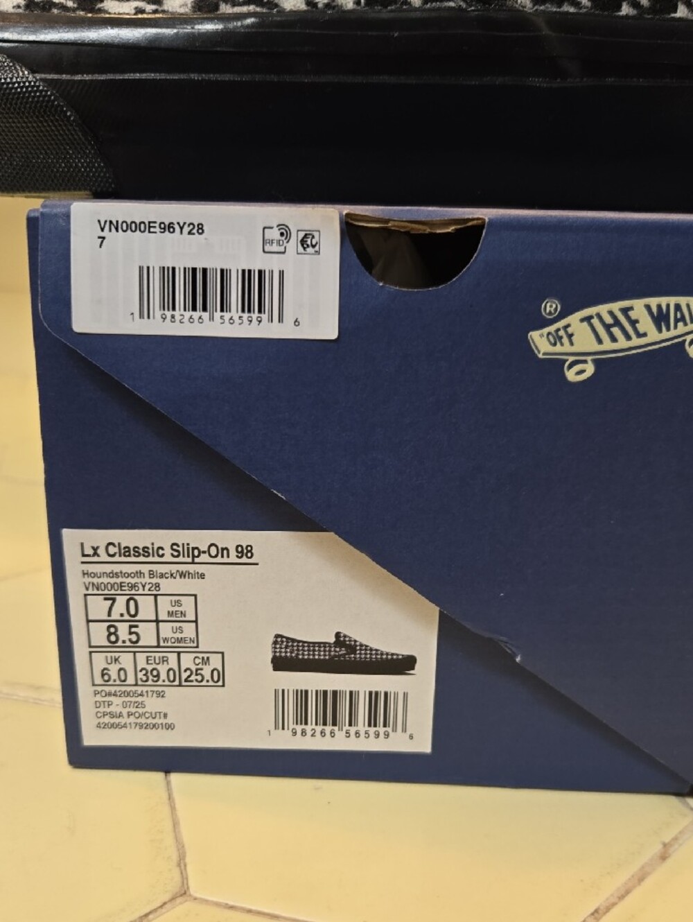 Vans Black & White Houndstooth Slip-On Loafers - Picture 4 of 4